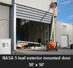 NASA 4 leaf exterior mounted door 50' x 50'